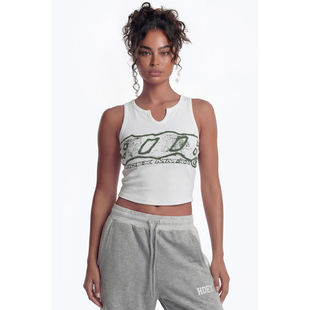 HDEX 26春新品V领罗纹短款背心修身短款无袖上衣韩国代购