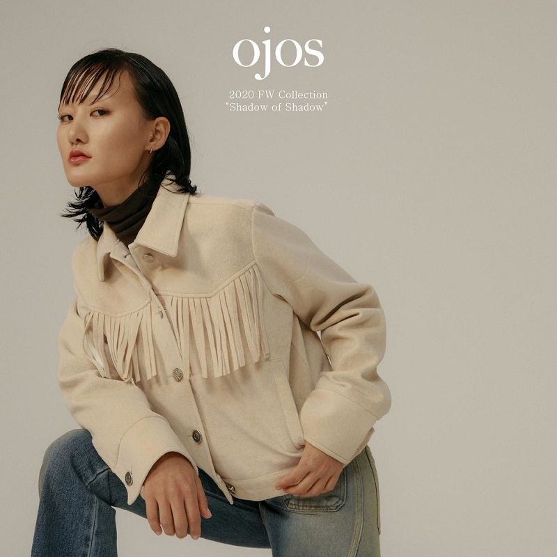 ojos古着秒秋季新品代购流苏夹克