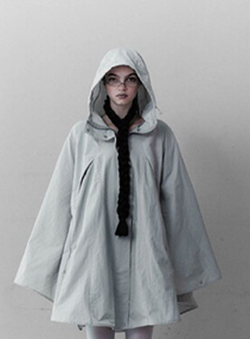 现货OJOS 23秋季新款机能风防风斗篷连帽多口袋外套韩国设计品牌