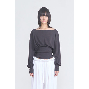 已订CERRIC 26春新品后背镂空T恤两种穿法慵懒性感长袖上衣