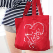 25春季 新品 大容量坠珠单肩手提包时尚 SCULPTOR 帆布包韩国代购