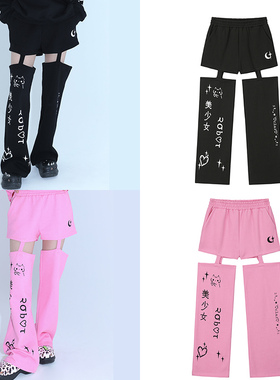 CLUT STUDIO 23秋设计感美少女印花连体裤直筒休闲裤韩国代购