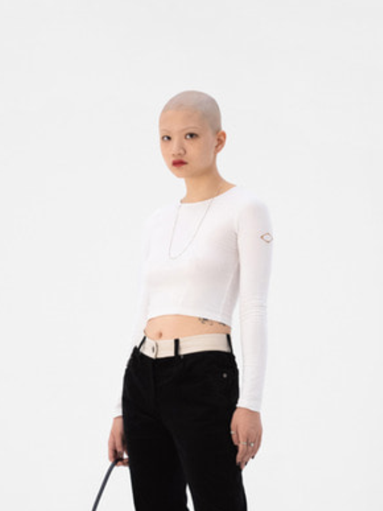 MSCHF经典logo刺绣贴身短款长袖