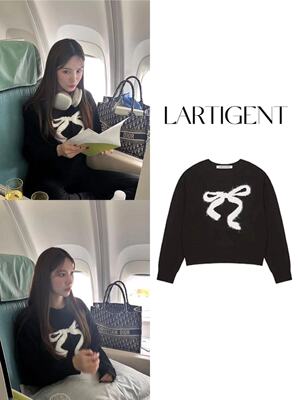 LARTIGENT蝴蝶结图案毛衣