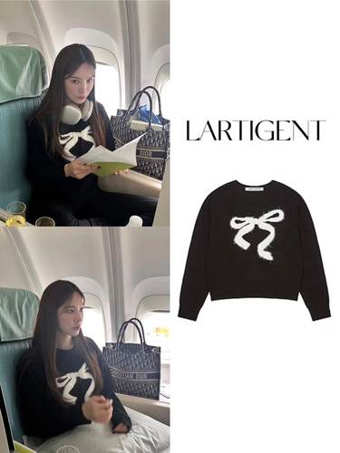 LARTIGENT蝴蝶结图案毛衣