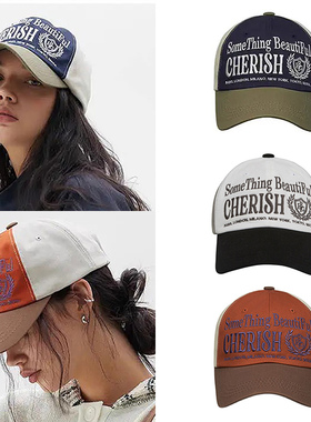 LARTIGENT超百搭时尚休闲拼接街头圆顶字母通用宽檐鸭舌帽遮阳帽