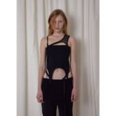 BOHEMSEO T恤背心韩国代购 26春网纱拼接修身 上衣机能解构风无袖