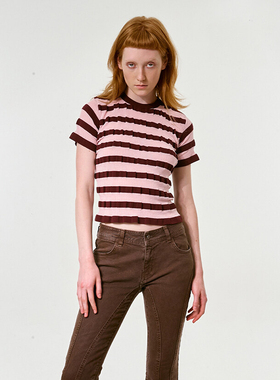 TheOpenProduct 22春夏季新款条纹百搭短袖T恤针织上衣韩国代购