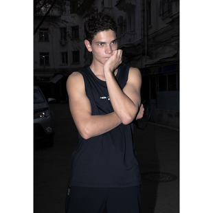 HDEX 25夏季新品黑色纯色运动健身背心休闲百搭无袖上衣韩国代购