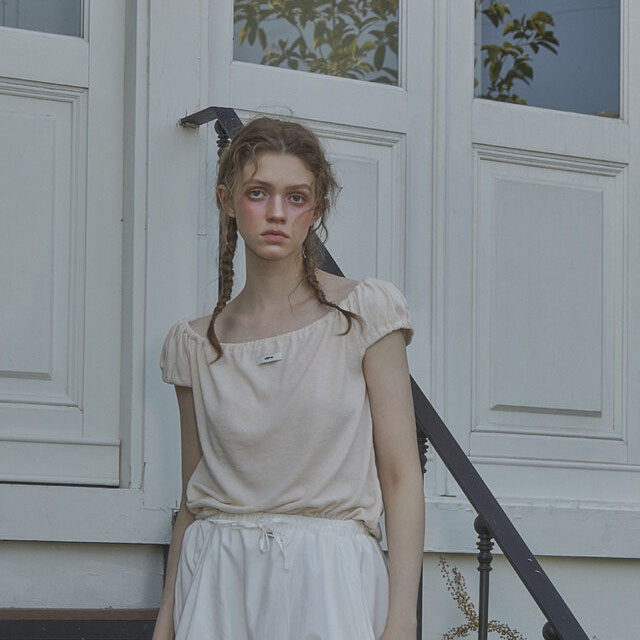 LETERIE 24夏季新品设计感褶皱短袖T恤纯欲风宽松上衣韩国代购