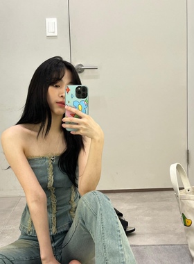 现货|TheOpenProduct 22春夏修身复古毛边抹胸 小众品牌韩国代购