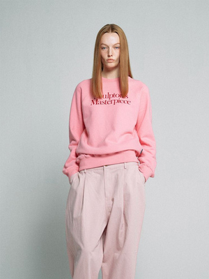 复古学院圆领套头字母印花卫衣