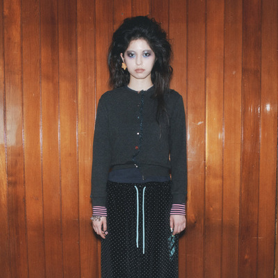 MOMENTEL 25秋新品设计感鬼马纽扣针织开衫外套韩国代购