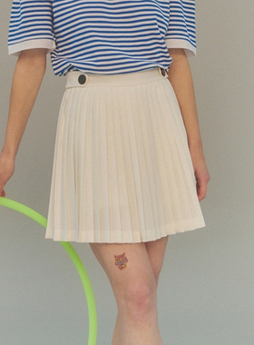 MY ROMANCHIC 22春夏格雷系小清新半身裙A字百褶裙韩国代购