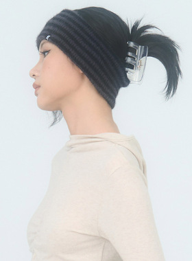 runningHIGH 24冬季新款复古条纹针织发带百搭头饰发饰韩国代购