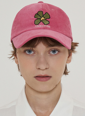 秒发UNALLOYED 21秋冬新款可爱设计感花朵图案百搭鸭舌帽韩国代购