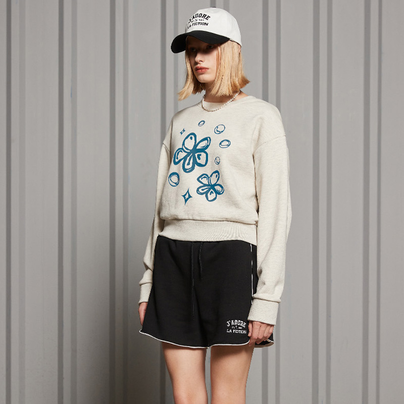 秒发早秋新款小花休闲上衣韩国