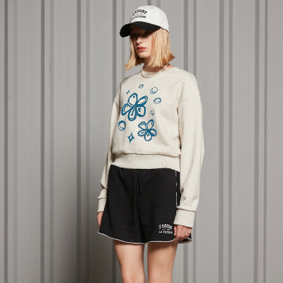 秒发早秋新款小花休闲上衣韩国