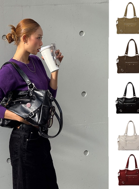 博主推荐 ANOETIC 25秋冬新款复古机车包单肩手提斜挎包韩国代购