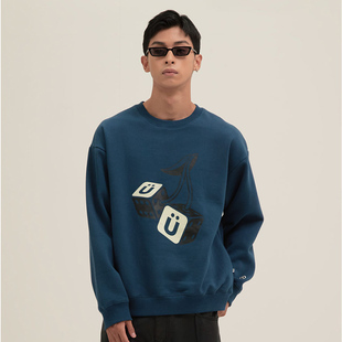 秒发ISTKUNST 21早秋新款可爱骰子图案简约大气百搭休闲卫衣韩国