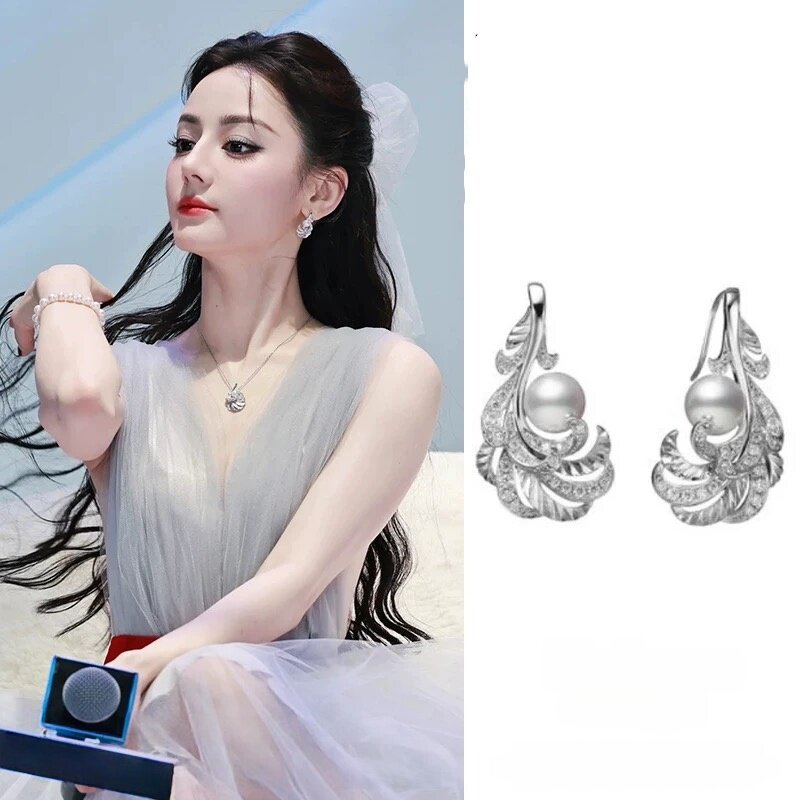 M家同款 迪丽热巴 佟丽娅羽毛耳钉项链戒指霸气时尚不完美受害人