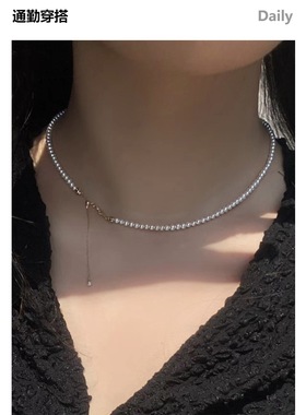 纯银K金天然珍珠男女正圆强光