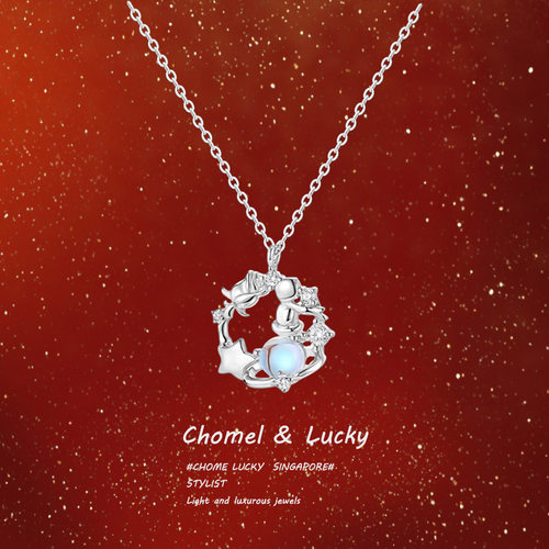 「小王子与玫瑰」纯银锁骨链~~