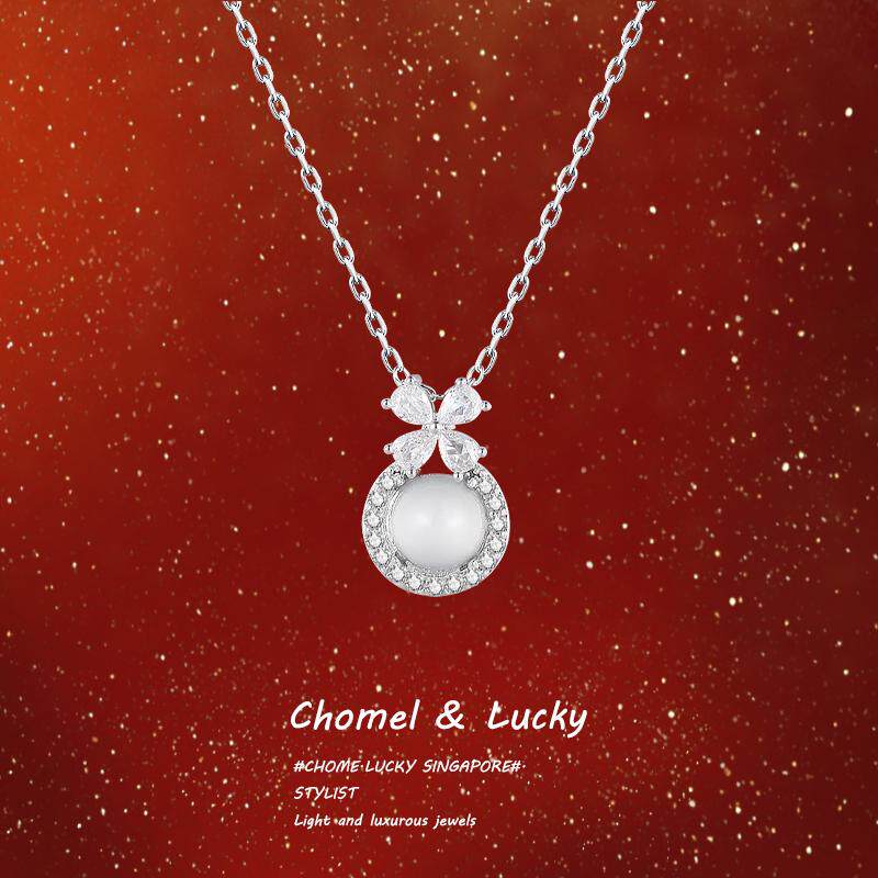 「在逃公主」冰透天然白玉髓项链女生纯银轻奢小众高级感生日礼物