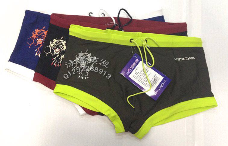 热卖英发泳裤Y3312款平角印花泳装男时尚泳衣拼色游泳服促销