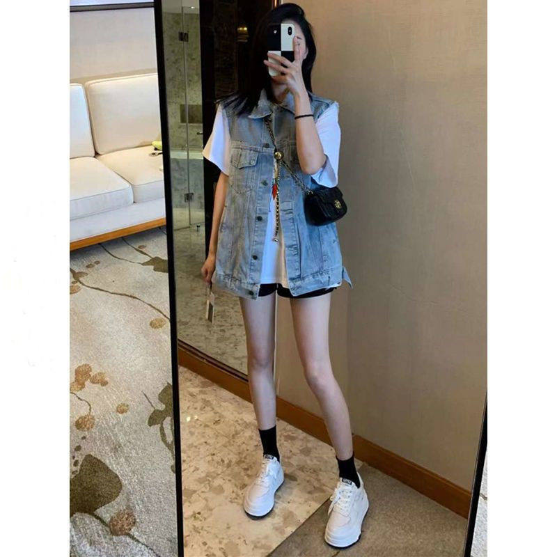 网红牛仔马甲女春秋2026新款潮流时尚韩版宽松bf坎肩背心无袖外套