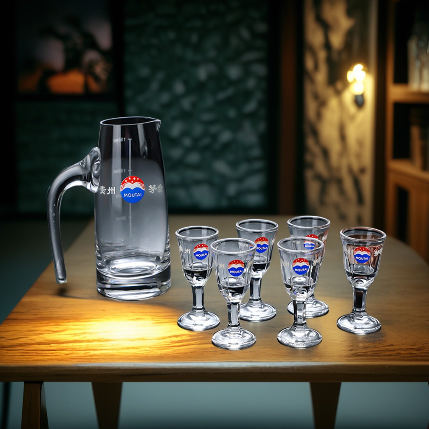 玻璃白酒杯套装小酒杯烈酒杯1壶6杯礼盒包装水晶分酒器酒壶酒盅,餐饮具,白酒杯,淘宝优惠券,粉丝福利购,淘宝优惠卷