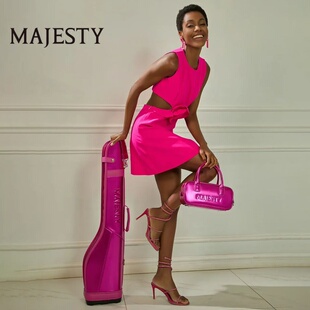 MAJESTY玛嘉斯帝高尔夫球包女士芭比粉枪包golf手提包红色限量款