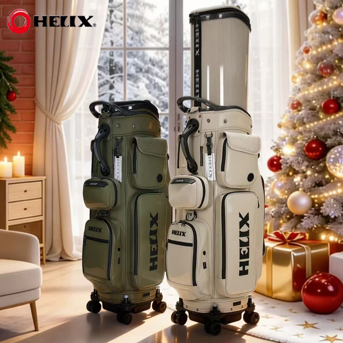 HELIX喜力克斯高尔夫航空托运球包轻奢系列皮面防水耐用男女球包
