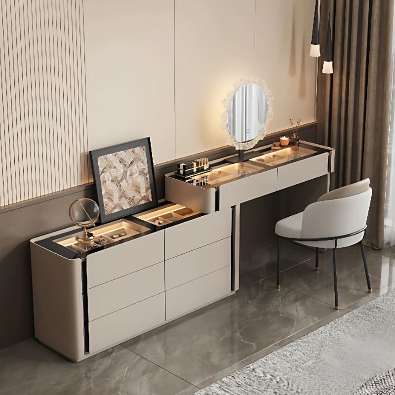 2026新款梳妆台卧室简约现代轻奢高级感实木床尾化妆桌收纳柜一体,住宅家具,梳妆台/桌,淘宝优惠券,粉丝福利购,淘宝优惠卷