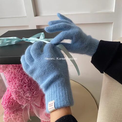 HEYONI韩国东大门纯色五指手套
