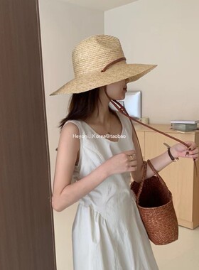 草帽出游ins女春夏大帽檐防晒