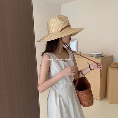 草帽出游ins女春夏大帽檐防晒