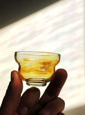 炫彩纯手工品茶主人杯功夫茶具福禄品茗杯中式60ml耐高温单层玻璃