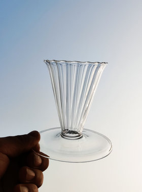 创意手冲滤杯 v30咖啡滤杯手工耐热玻璃滤器甜筒杯1人过滤滴漏杯