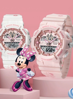 迪士尼双时针运动防水女款腕表15131
