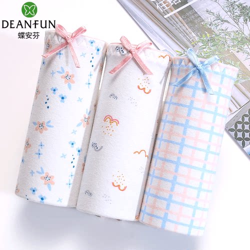 蝶安芬7A抗菌纯棉印花女内裤