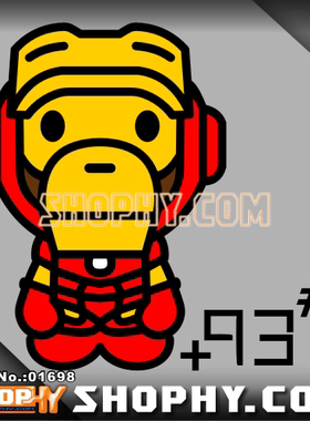 汽车踏板车贴纸3M反光贴01698油箱盖贴钢铁侠