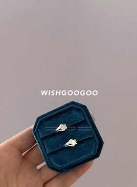 WISHGOOGOO切面星星耳扣女925纯银ins简约小巧质感流星素圈耳环