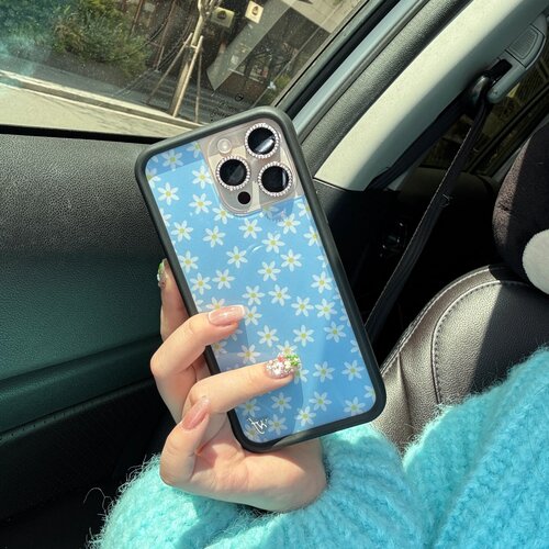 欧美WF手机壳联名蓝色雏菊适用苹果17Promax手机壳iPhone16/15/14/13/12硬壳全包防摔同款潮牌情侣个性保护套