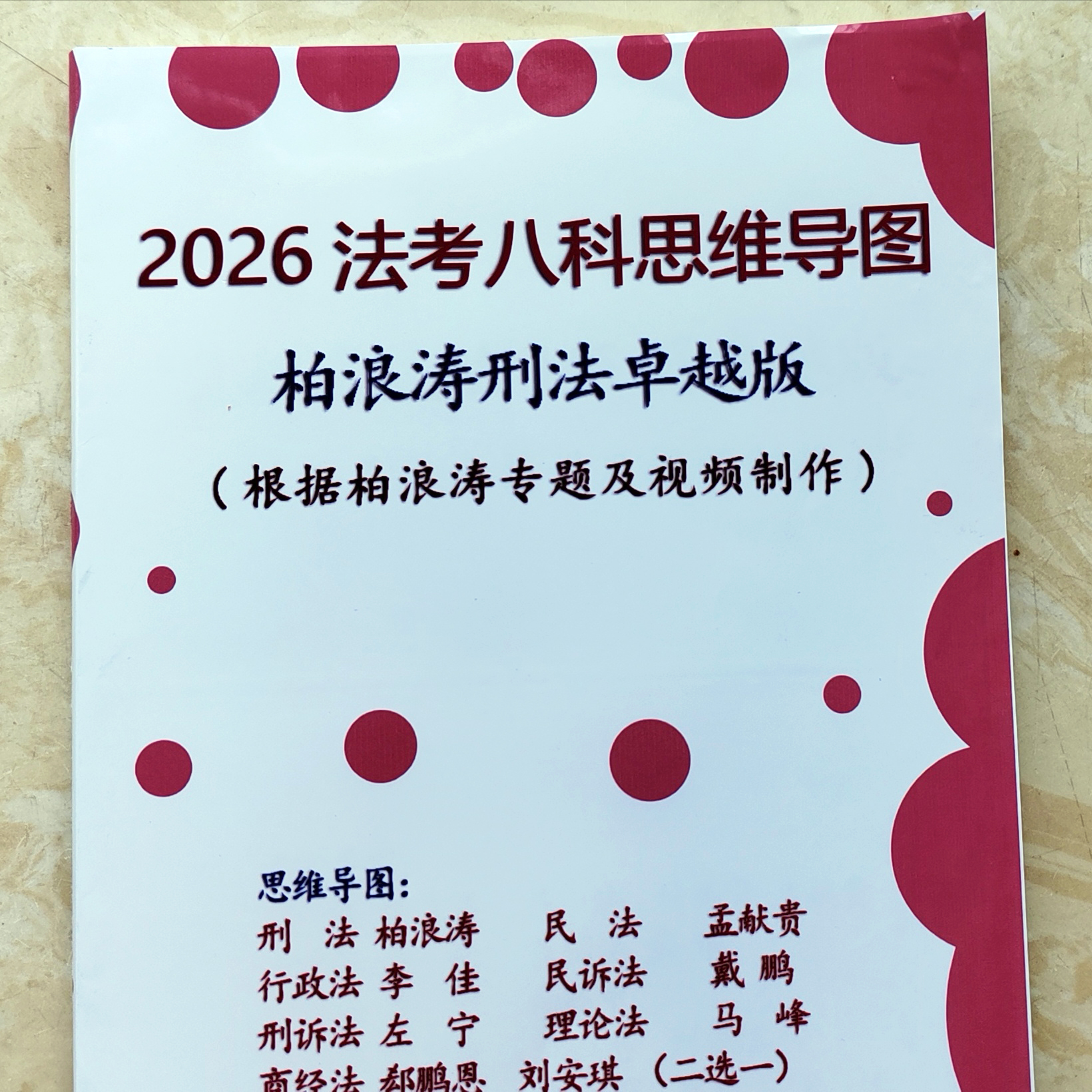 2026年法考思维导图彩印孟献贵民法柏浪涛刑法李佳戴鹏刘安琪笔记