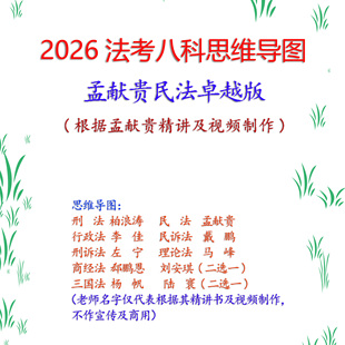 2026年彩色印刷法考思维导图柏浪涛孟献贵钟秀勇李佳刑民诉法笔记