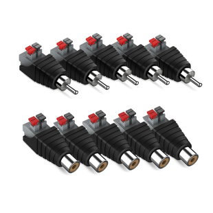 音箱功放机免焊接线头公母红白音频输出输入口插头rca莲花av插头