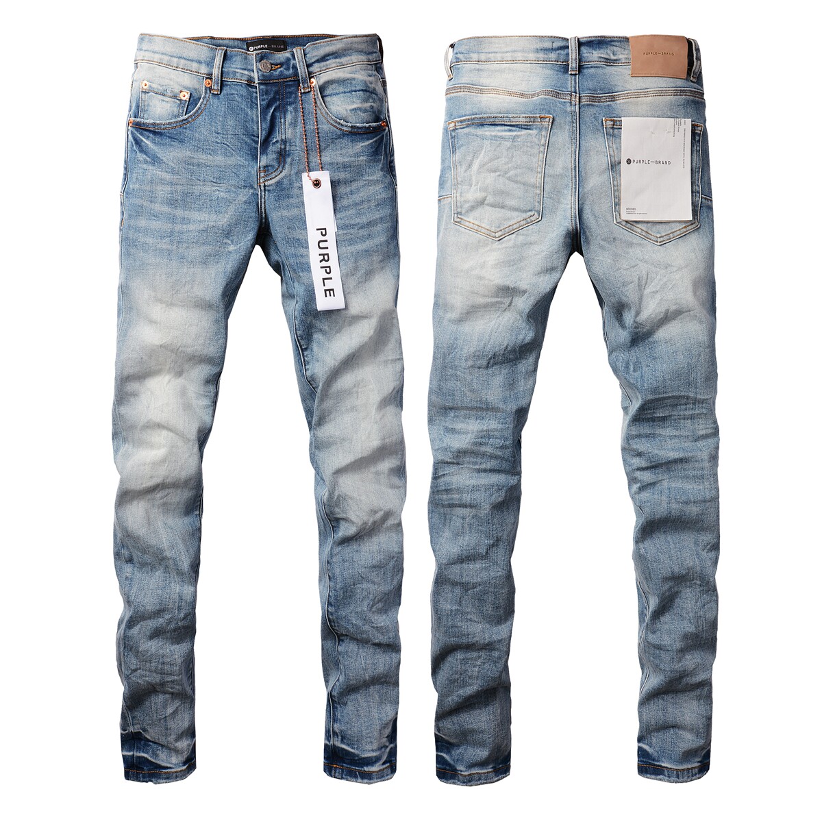 thumbnail for European and American Trendy Brand New Men's Slim-Fit Jeans, American Retro Distressed Stretchy Slimming Distressed High Street Patchwork