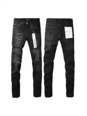 Spring Pleated Black-Gray Slim-Fit Stretch New Style Splatter Cut High Street American Men's Jeans with Holes