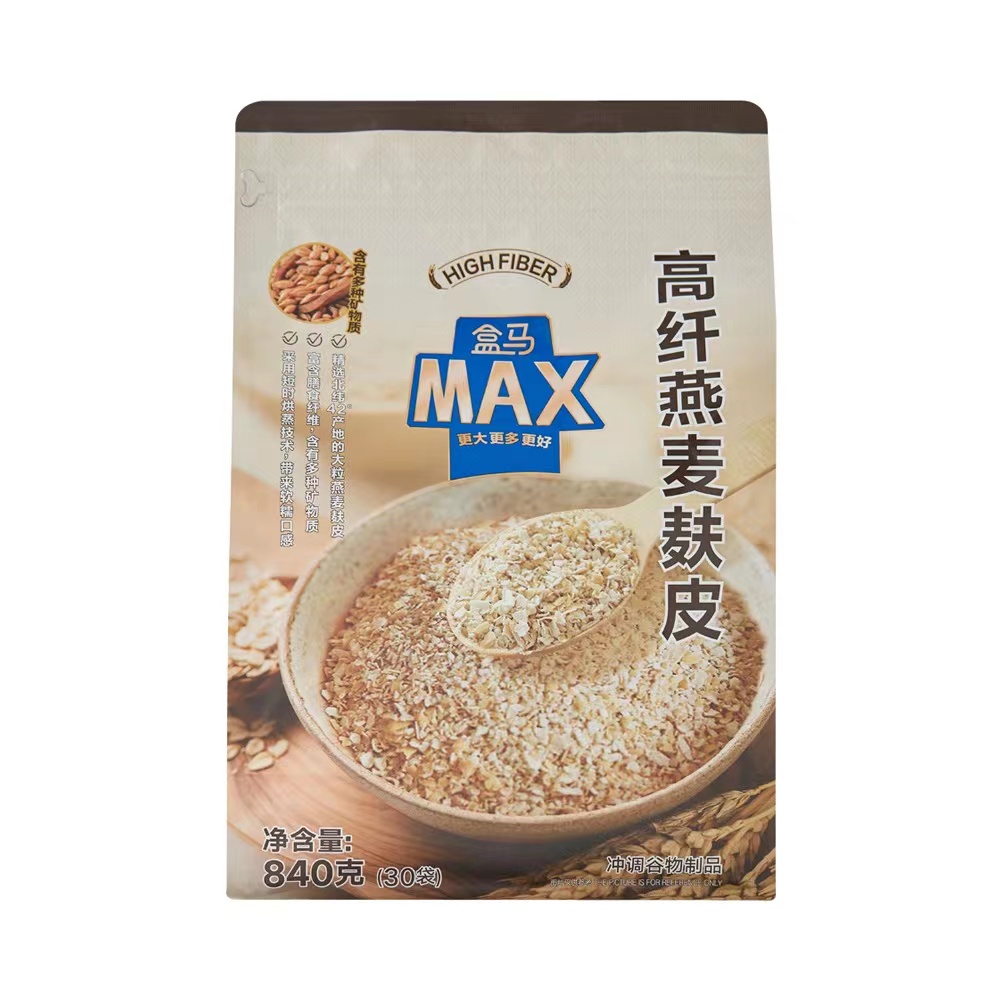 盒马MAX高纤燕麦麸皮低卡饱腹